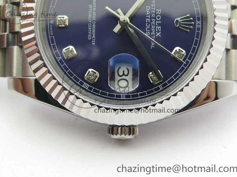 1225 EasyCare DateJust 41mm 126334 SS BP Maker 1:1 Best Edition New Version Blue Crystal Dial on Jubilee Bracelet 3022